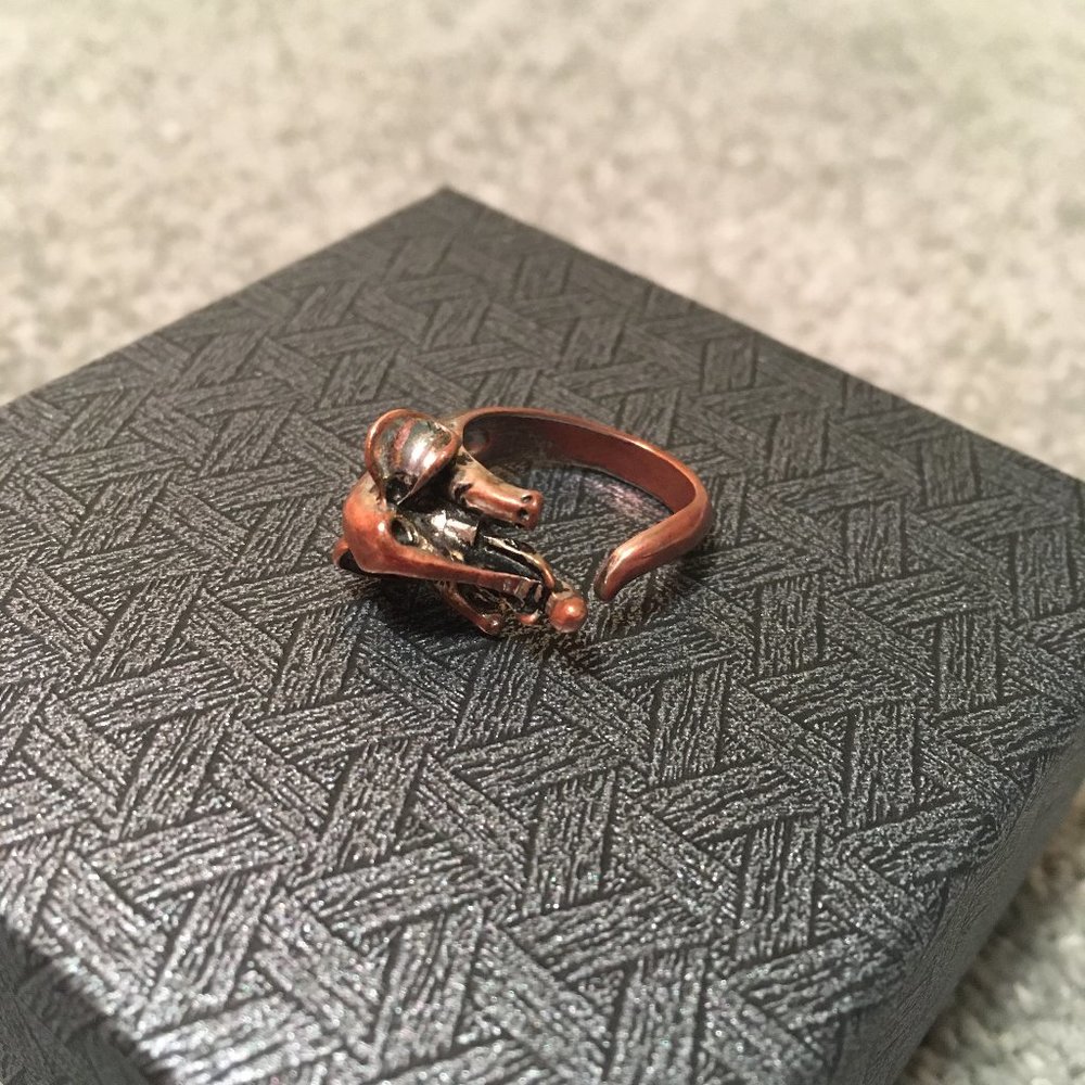 Bronze Elephant Adjustable Ring